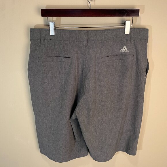 Adidas Golf Men's gray marled flat front performance Shorts 36 10" inseam - Picture 3 of 5